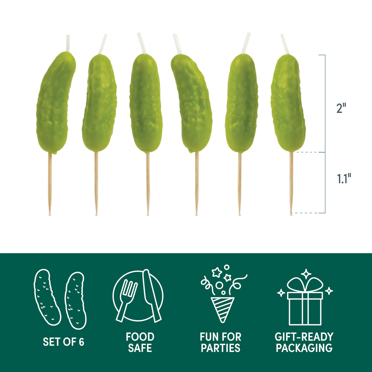 PICKLE PARTY Candles - Set of 6