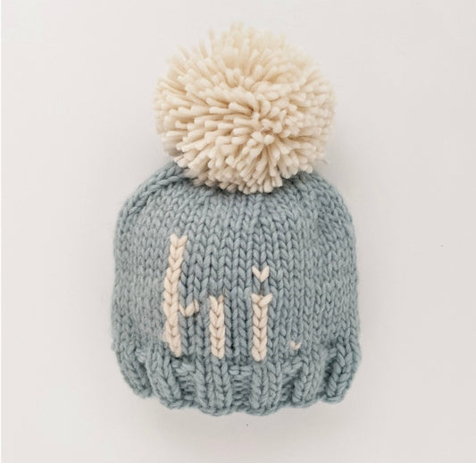 Hi Blue Knit Beanie