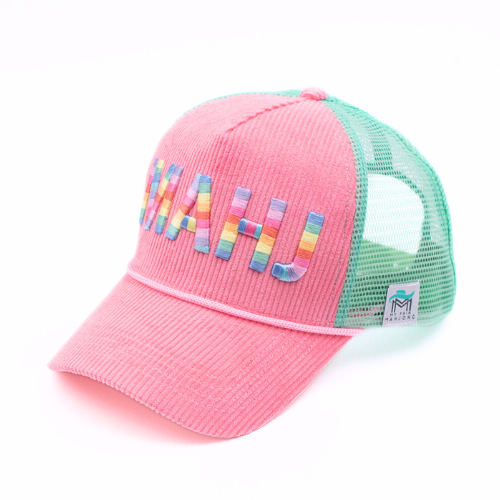 MAHJONG HAT | Corduroy Trucker | MAHJ: Pink