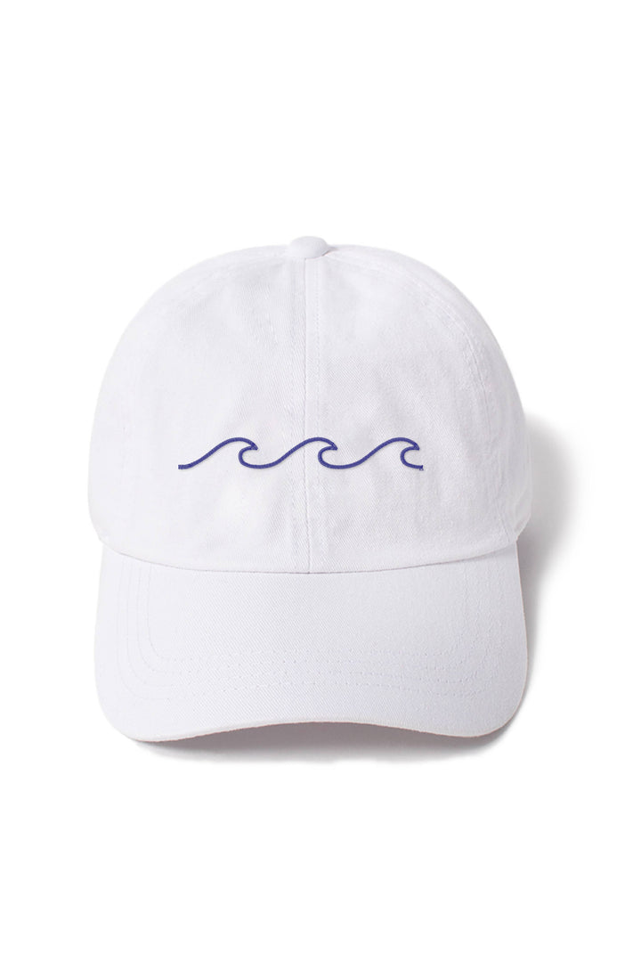 Waves Embroidered Washed Baseball Cap