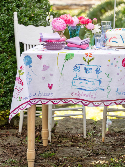 Happy Birthday Watercolor Tablecloth