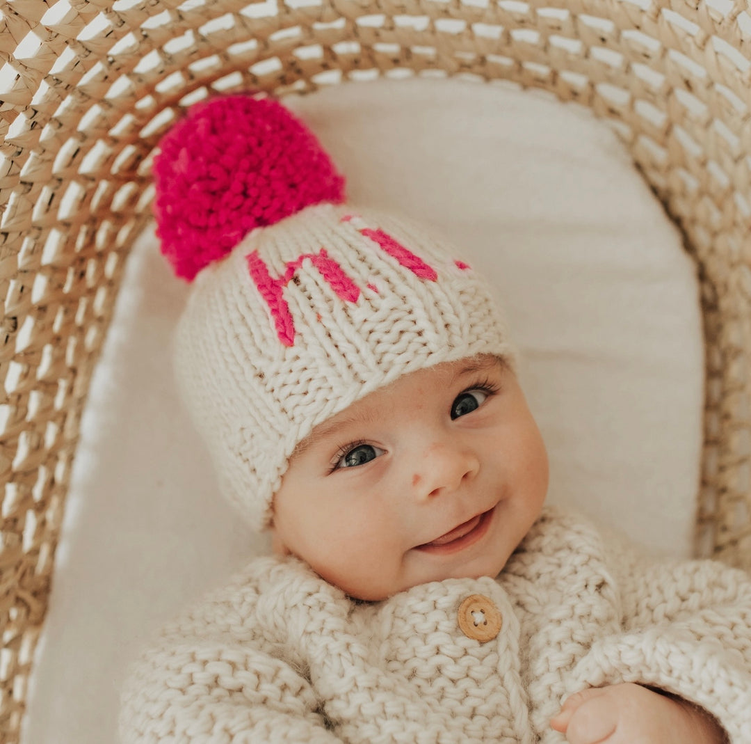 Hi Pink Knit Beanie