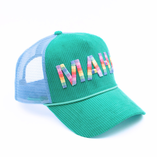 MAHJONG HAT | Corduroy Trucker | MAHJ: Pink