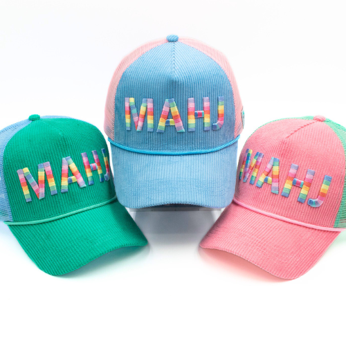 MAHJONG HAT | Corduroy Trucker | MAHJ: Pink