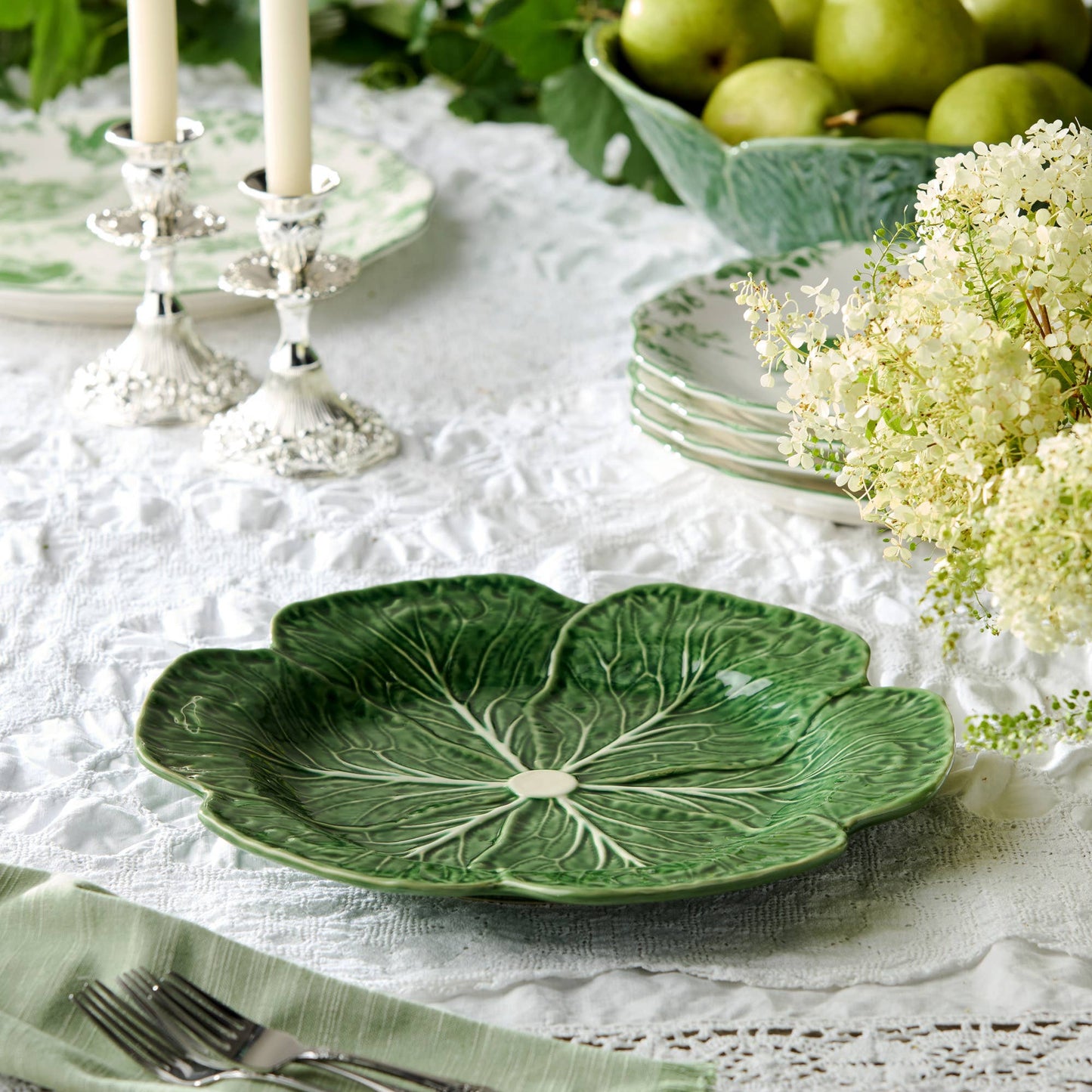 Le Jardin Cabbage Round Platter 13in