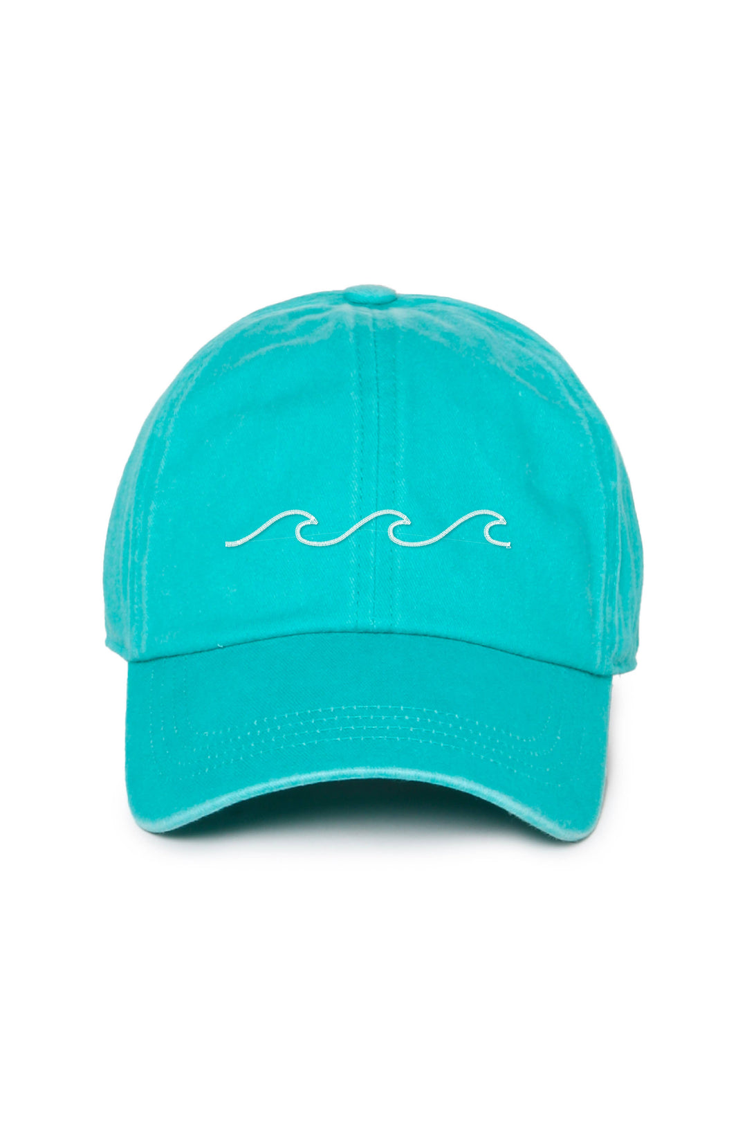 Waves Embroidered Washed Baseball Cap