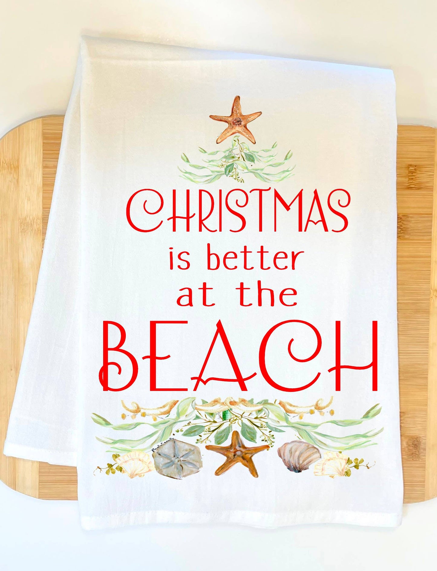 Beach Christmas Kitchen Towel