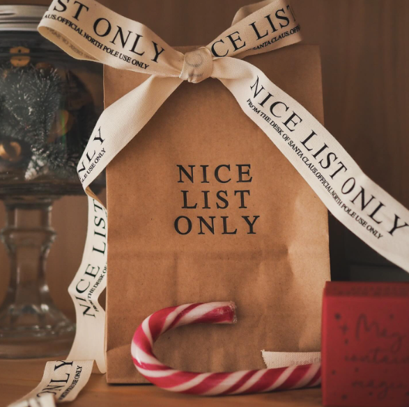 Nice list Christmas ribbon