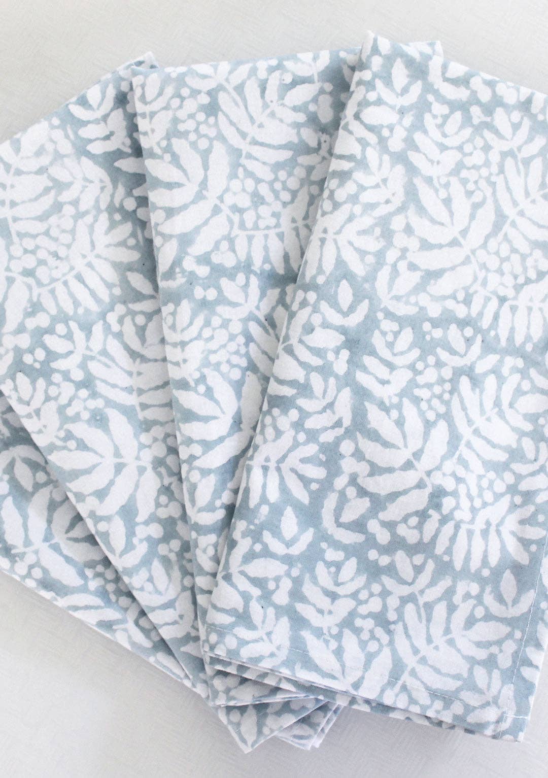 Gathered Garden Napkins in Dream Blue - Set of 4