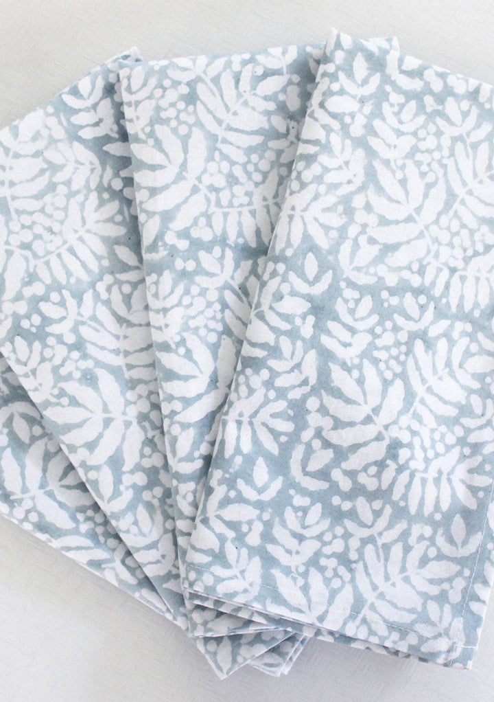 Gathered Garden Napkins in Dream Blue - Set of 4