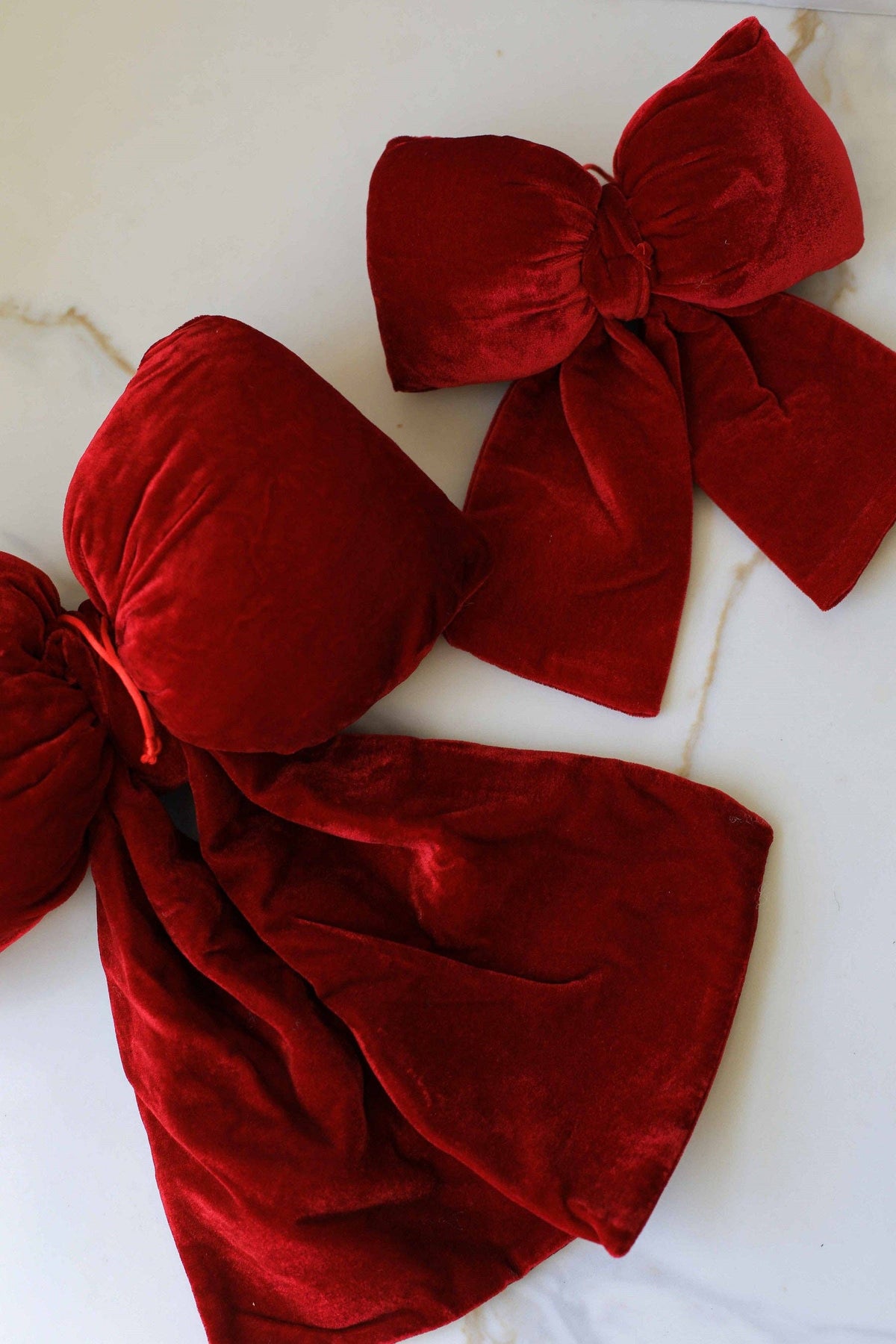 Christmas Red Velvet Bow Decoration: S