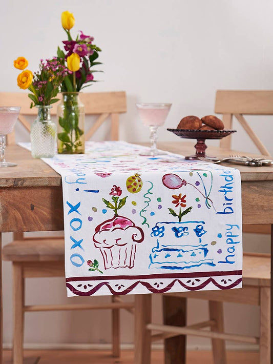 Happy Birthday Watercolor Runner