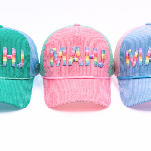 MAHJONG HAT | Corduroy Trucker | MAHJ: Pink