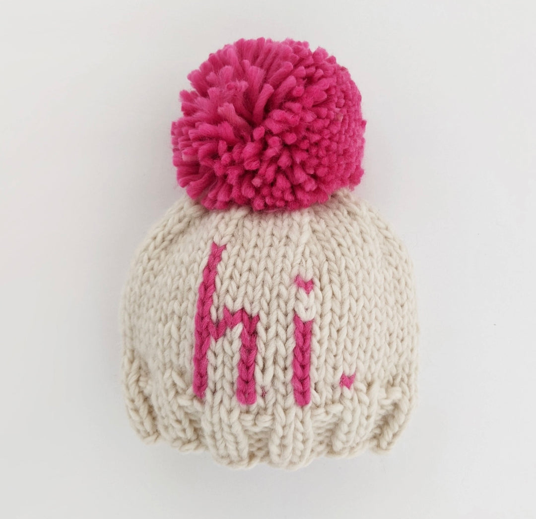 Hi Pink Knit Beanie