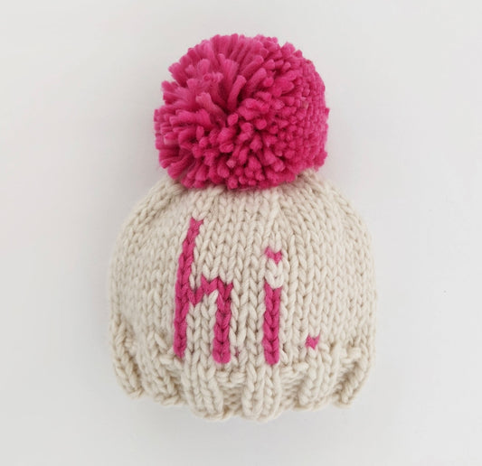 Hi Pink Knit Beanie