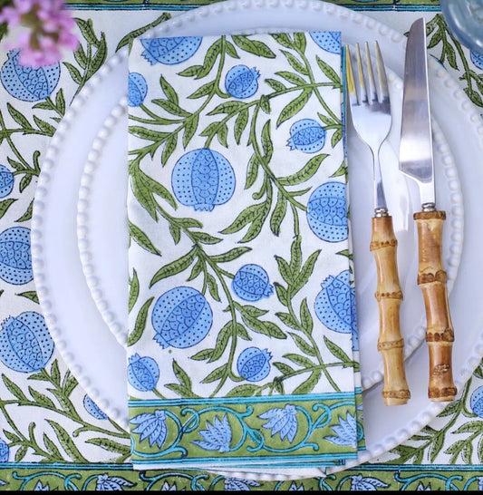 Pomegranate Blue Napkin