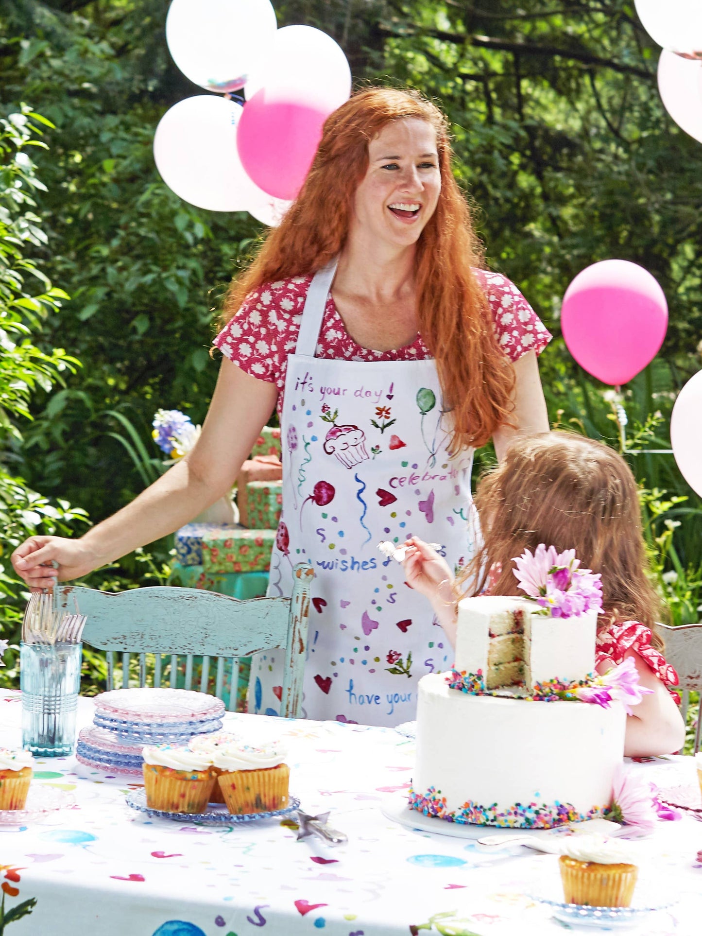 Happy Birthday Watercolor Chef Apron: Regular