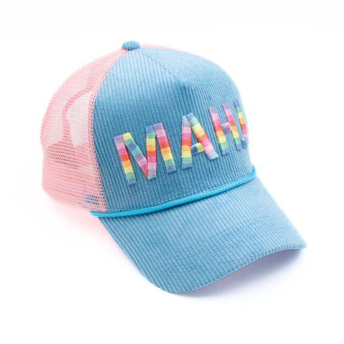 MAHJONG HAT | Corduroy Trucker | MAHJ: Pink