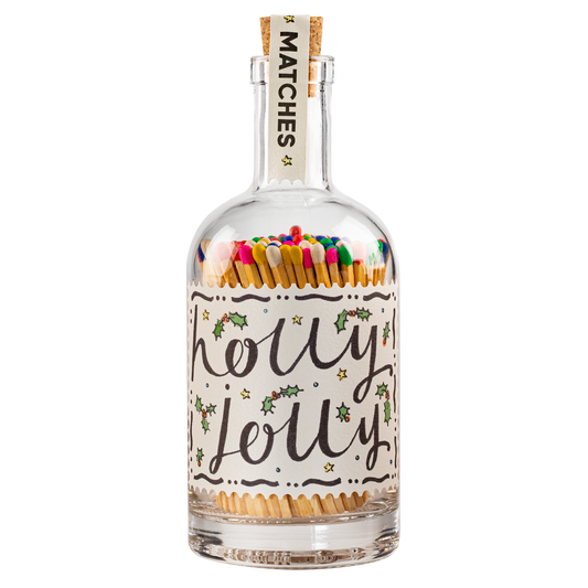 Holly Jolly | Glass Bottle - Safety Matches 🎄