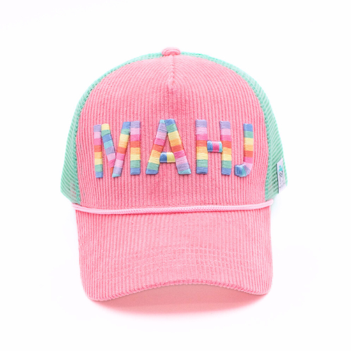 MAHJONG HAT | Corduroy Trucker | MAHJ: Pink