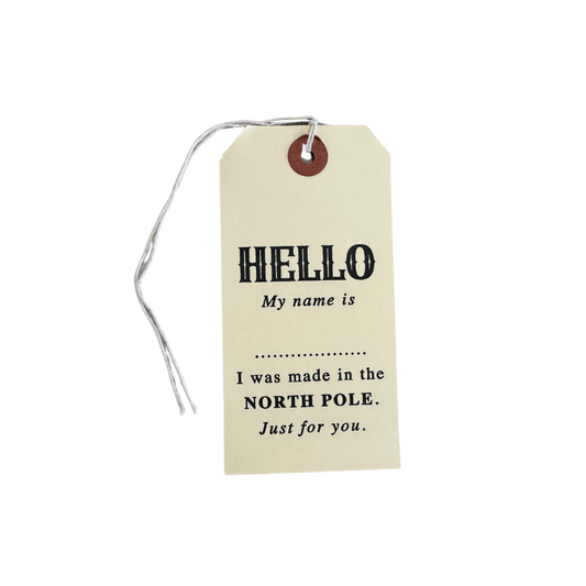 North Pole teddy tag Christmas gift tags pack of 5