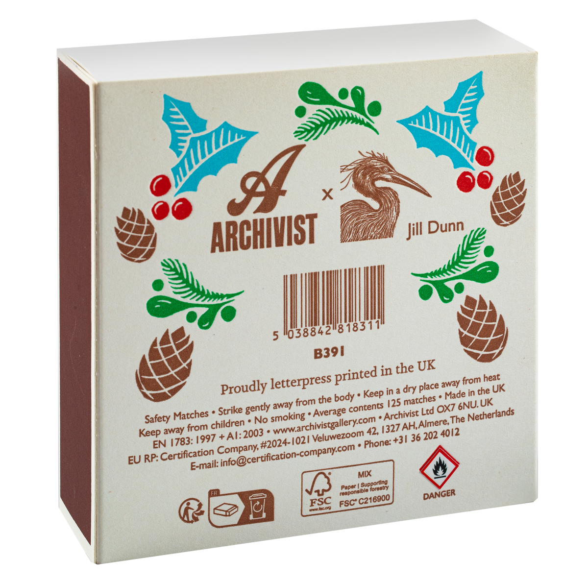 Holly Jolly Wreath | Square - Safety Matches 🎄