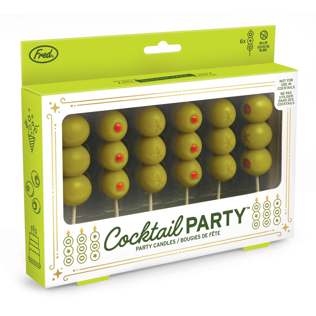 COCKTAIL PARTY Olive Candles - Set of 6