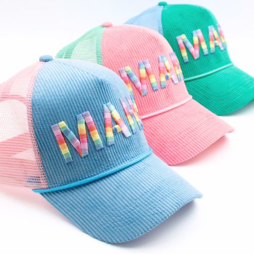 MAHJONG HAT | Corduroy Trucker | MAHJ: Pink
