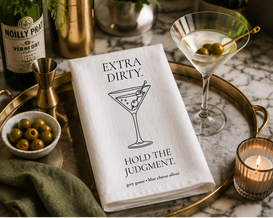 Extra Dirty Martini Cocktail Tea Towel