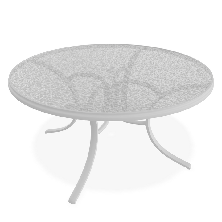 48" Round Glass Top Dining Table