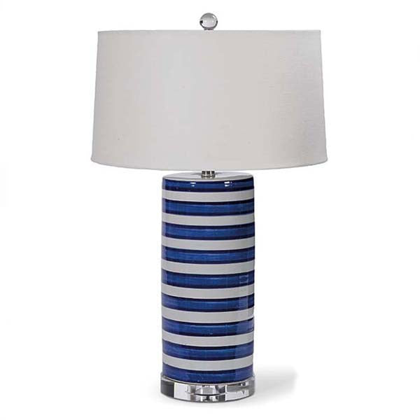 Ceramic Striped Column Lamp