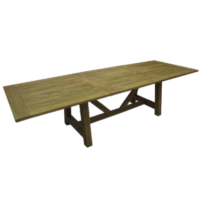 Antique Teak 118"-158" Rect Ext Table